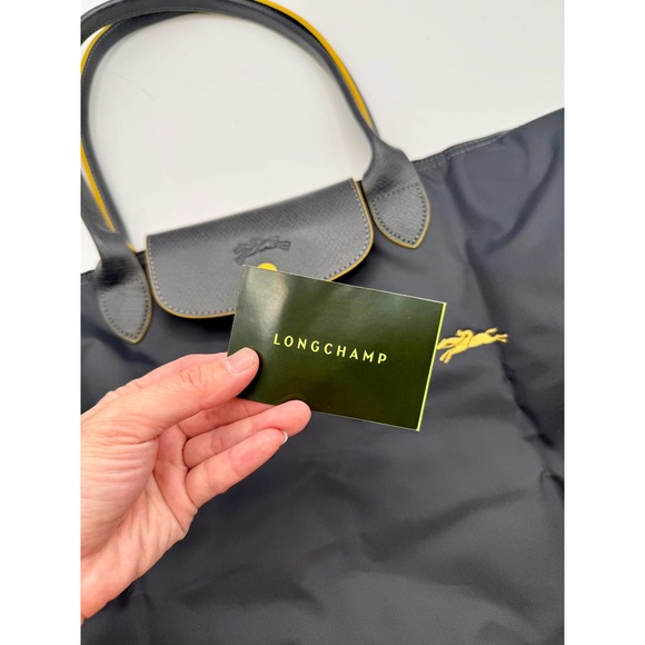 🔥Sold 🔥 Le Pliage L (Grey and Yellow) Nylon Shoulder bag (NWOT) - Picture 8 of 11